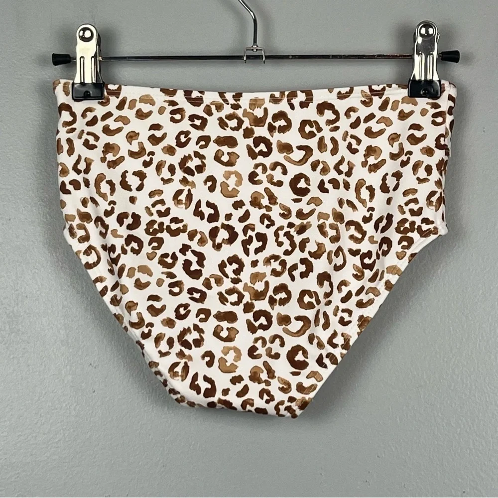 Janie and Jack Recycled Leopard Ruffle 2-Piece Swimsuit in Argan Oil Leopard, 8.